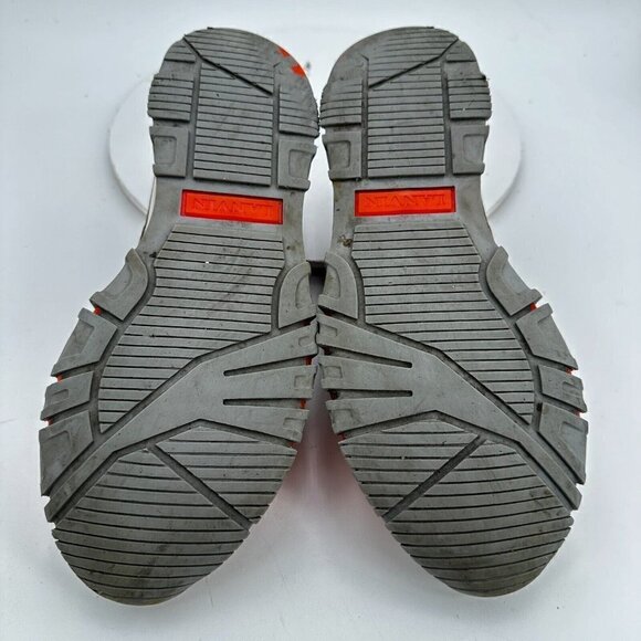 Lanvin Men Size 8 Silver Metallic White Orange Mesh Low Trainer Running Shoes - Picture 10 of 14